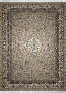 فرش تندیس کاشان طرح افشان رز نقره ای