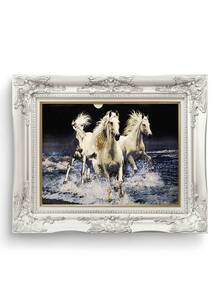 تابلو فرش حیوانات طرح خروش اسب ها 35997