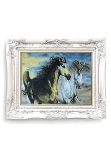 تابلو فرش حیوانات طرح دو اسب 40812