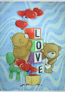 فرش محتشم کلاریس کودک طرح 101240 آبی