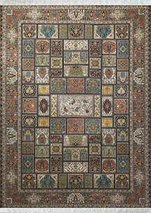 فرش کلاسیک اعیان طرح شکارگاه سرمه ای