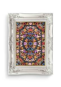 تابلو فرش فرش دستباف قم طرح ترنجی گلفرنگ 2694