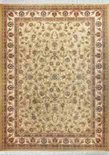 فرش کلاسیک تافته رویال طرح نسکافه با نخ براق 5060