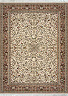 فرش کلاسیک تافته رویال طرح نگین کرم گلبهی