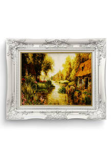 تابلو فرش منظره طرح کلبه 42375