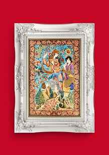 تابلو فرش فرش دستباف قم طرح لیلی مجنون 2611