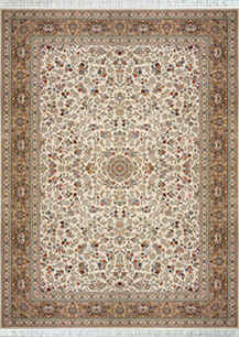 فرش کلاسیک تافته رویال طرح نگین کرم بژ