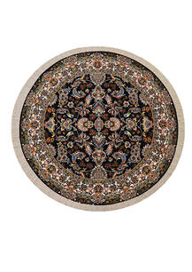 فرش گرد اعیان طرح افشان سرمه ای